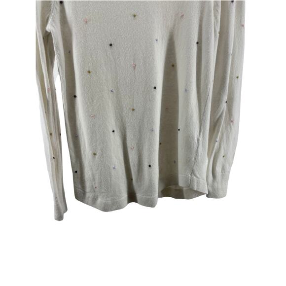 Ann Taylor LOFT White Polka Dot Pullover Sweater Women's Size Small - Picture 9 of 9